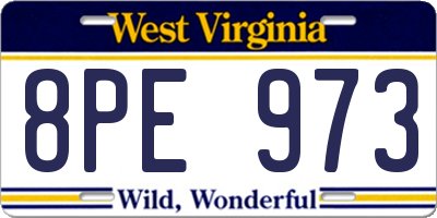 WV license plate 8PE973