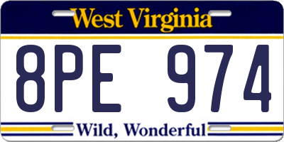 WV license plate 8PE974