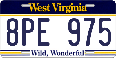 WV license plate 8PE975