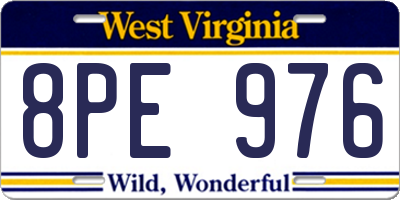 WV license plate 8PE976