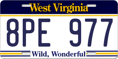 WV license plate 8PE977