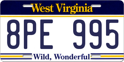 WV license plate 8PE995