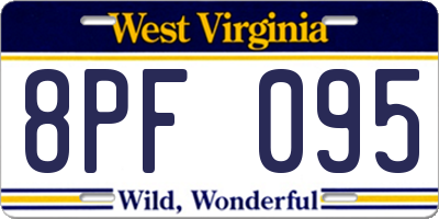 WV license plate 8PF095