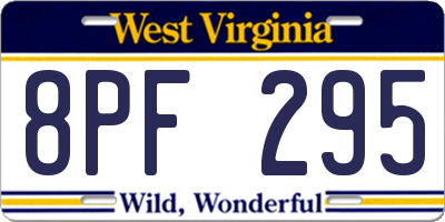WV license plate 8PF295
