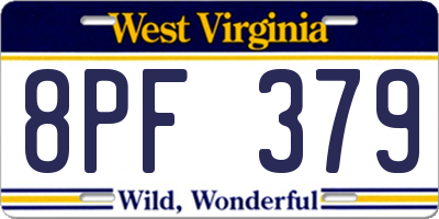 WV license plate 8PF379
