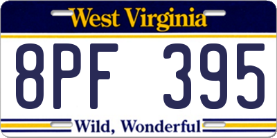 WV license plate 8PF395