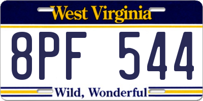 WV license plate 8PF544