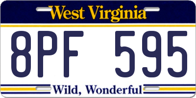 WV license plate 8PF595