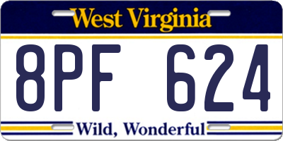 WV license plate 8PF624