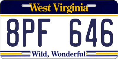 WV license plate 8PF646
