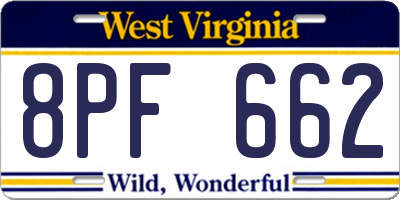 WV license plate 8PF662