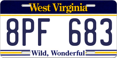 WV license plate 8PF683