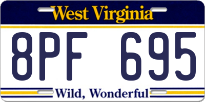 WV license plate 8PF695