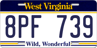 WV license plate 8PF739