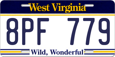 WV license plate 8PF779