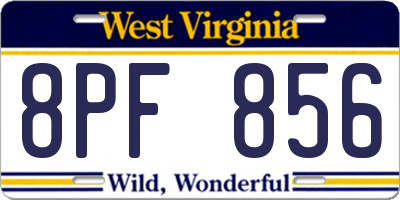 WV license plate 8PF856