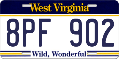 WV license plate 8PF902