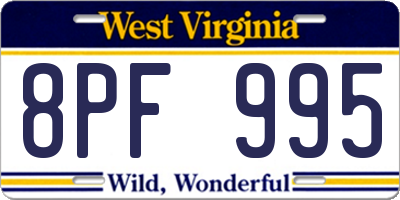 WV license plate 8PF995