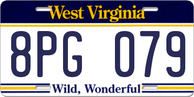 WV license plate 8PG079