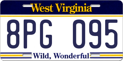 WV license plate 8PG095