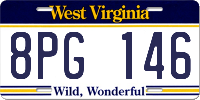 WV license plate 8PG146