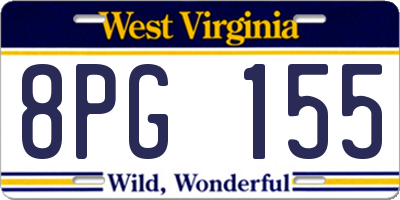 WV license plate 8PG155