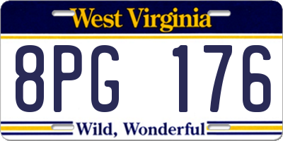 WV license plate 8PG176