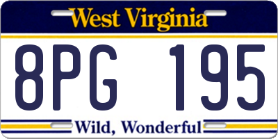 WV license plate 8PG195