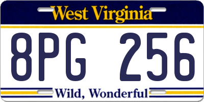 WV license plate 8PG256
