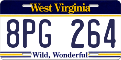 WV license plate 8PG264