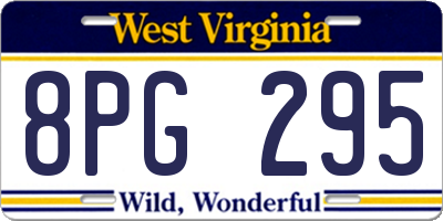 WV license plate 8PG295