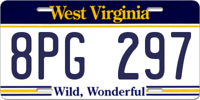 WV license plate 8PG297