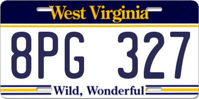 WV license plate 8PG327