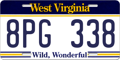 WV license plate 8PG338
