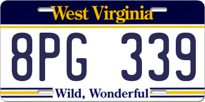 WV license plate 8PG339
