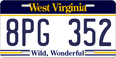 WV license plate 8PG352