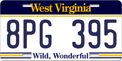 WV license plate 8PG395