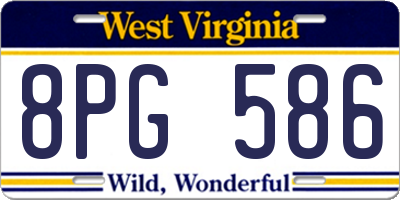 WV license plate 8PG586