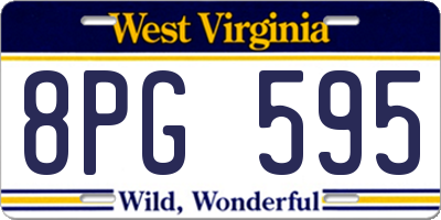 WV license plate 8PG595