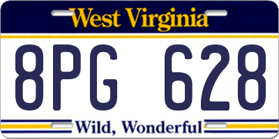 WV license plate 8PG628