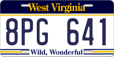 WV license plate 8PG641