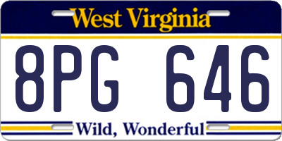 WV license plate 8PG646