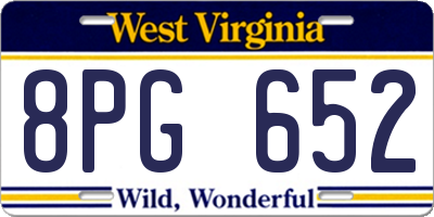 WV license plate 8PG652