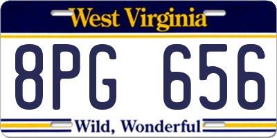 WV license plate 8PG656