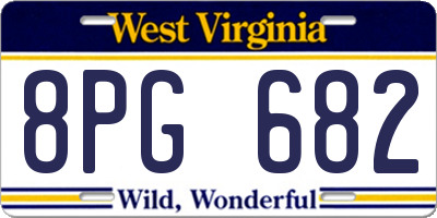 WV license plate 8PG682