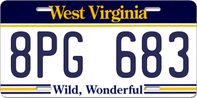 WV license plate 8PG683