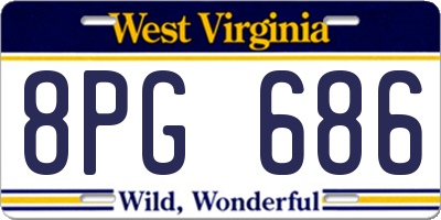 WV license plate 8PG686