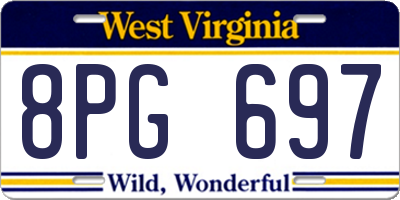WV license plate 8PG697