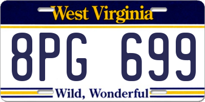 WV license plate 8PG699