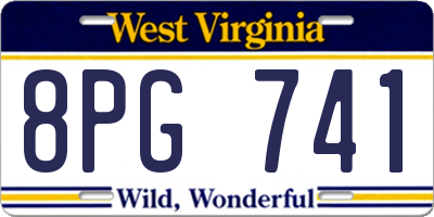 WV license plate 8PG741